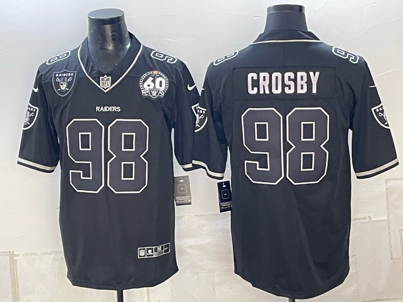 Men 2026 Oakland Raiders #98 Crosby Black Nike Limited NFL Jersey 101604